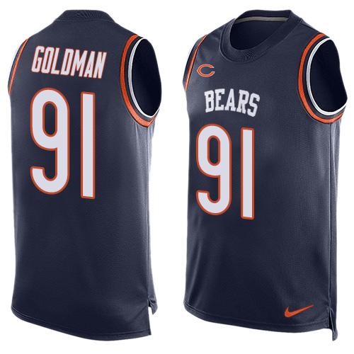 Jerseys Factory Cheap Nike Bears #91 Eddie Goldman Navy Blue Tea