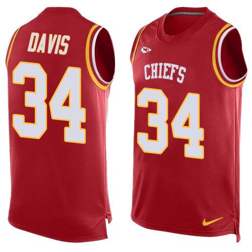 Jerseys Factory Cheap Nike Chiefs #34 Knile Davis Red Team Color