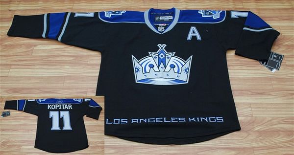 Jerseys Factory Cheap Kings #11 Anze Kopitar Black Third Embroid