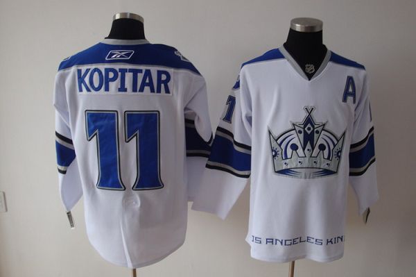 Jerseys Factory Cheap Kings #11 Anze Kopitar White Embroidered N