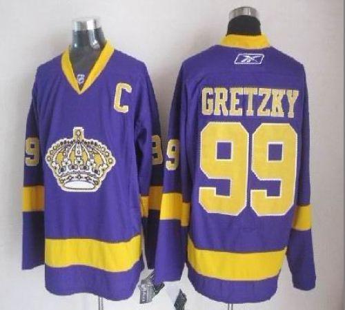 Jerseys Factory Cheap Kings #99 Wayne Gretzky Purple Embroidered