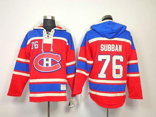 Jerseys Factory Cheap Canadiens #76 P.K Subban Red Sawyer Hooded