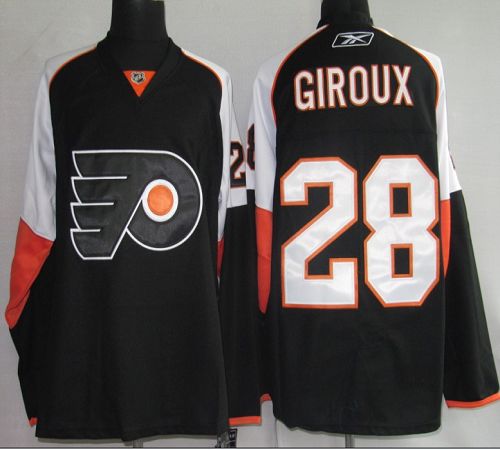 Jerseys Factory Cheap Flyers #28 Claude Giroux Black Embroidered