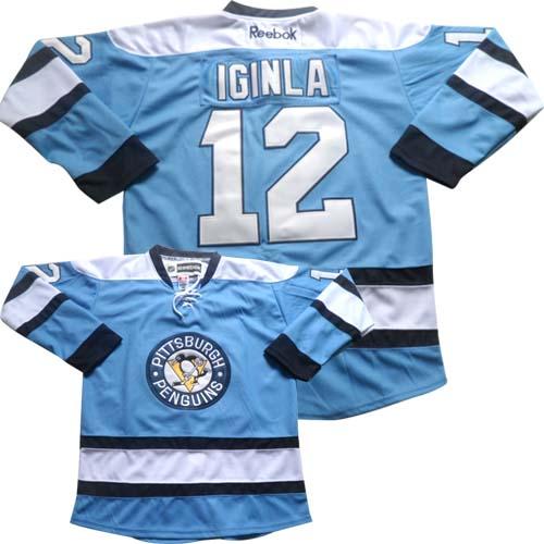 Jerseys Factory Cheap Penguins #12 Jarome Iginla Blue Embroidere