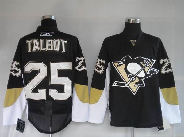 Jerseys Factory Cheap Penguins #25 Maxime Talbot Embroidered Bla