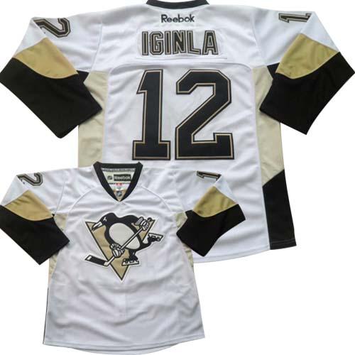 Jerseys Factory Cheap Penguins #12 Jarome Iginla White Embroider