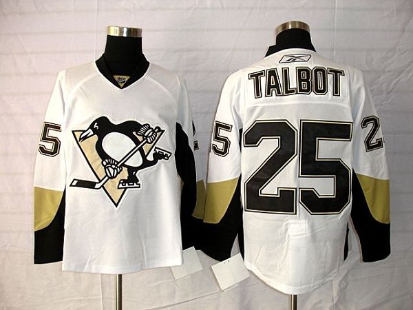 Jerseys Factory Cheap Penguins #25 Maxime Talbot Embroidered Whi