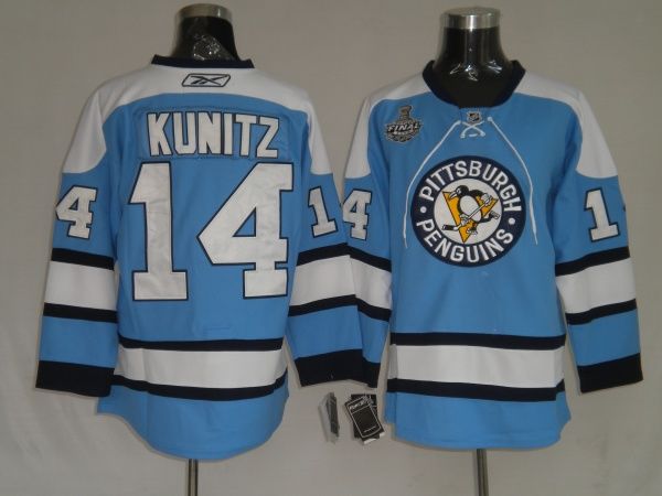 Jerseys Factory Cheap Penguins #14 Chris Kunitz Embroidered Blue