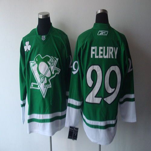 Jerseys Factory Cheap Penguins #29 Andre Fleury St. Patty's Day