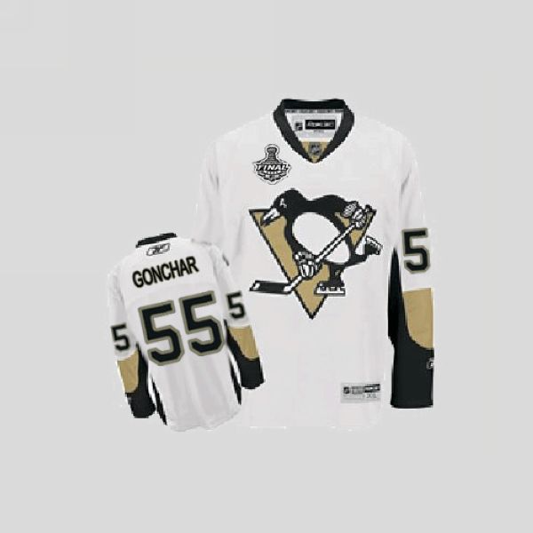 Jerseys Factory Cheap Penguins #55 Sergei Gonchar Embroidered Wh