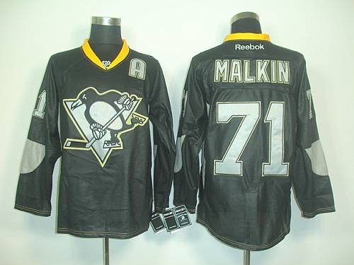 Jerseys Factory Cheap Penguins #71 Evgeni Malkin Black Ice Embro