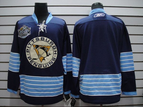 Jerseys Factory Cheap Penguins Blank Embroidered Dark Blue 2011