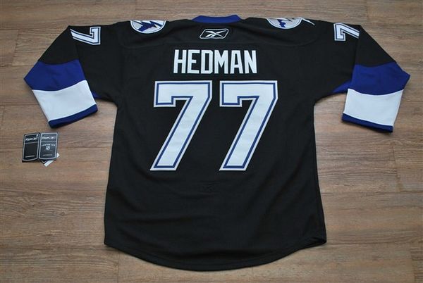 Jerseys Factory Cheap Lightning #77 Victor Hedman Embroidered Bl