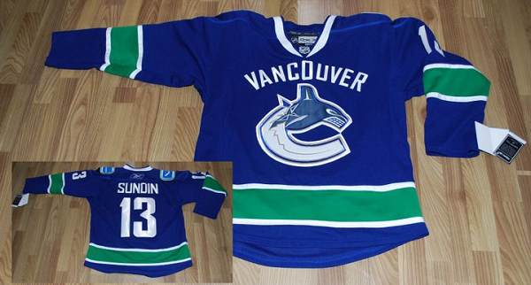Jerseys Factory Cheap Canucks #13 Kevin Bieksa Embroidered Blue
