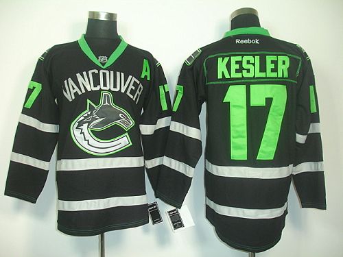 Jerseys Factory Cheap Canucks #17 Ryan Kesler Black Ice Embroide