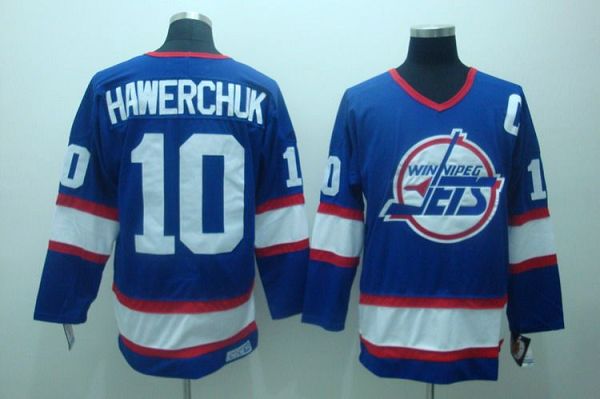 Jerseys Factory Cheap Jets #10 Dale Hawerchuk Embroidered Blue C