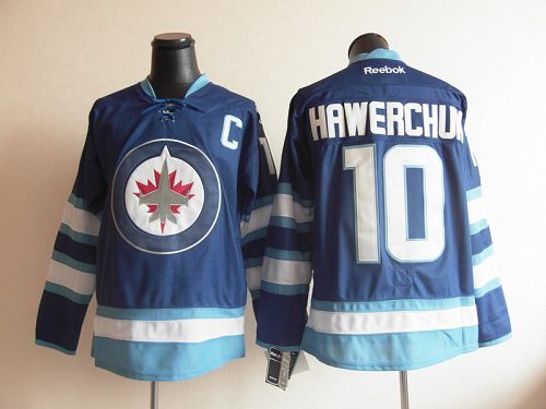 Jerseys Factory Cheap Jets #10 Dale Hawerchuk Embroidered Dark B