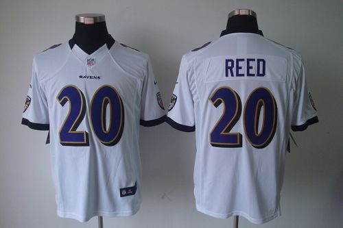 Jerseys Factory Cheap Nike Ravens #20 Ed Reed White Men's Embroi