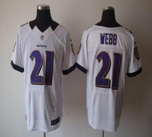 Jerseys Factory Cheap Nike Ravens #21 Lardarius Webb White Men's