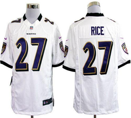 Jerseys Factory Cheap Nike Ravens #27 Ray Rice White Men's Embro