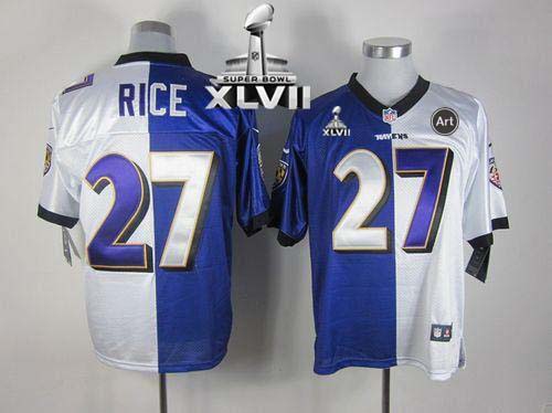 Jerseys Factory Cheap Nike Ravens #27 Ray Rice Purple/White Supe