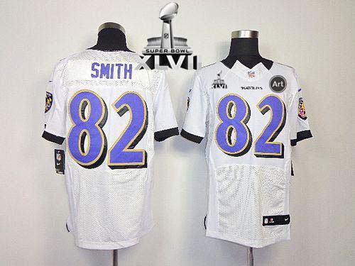 Jerseys Factory Cheap Nike Ravens #82 Torrey Smith White Super B