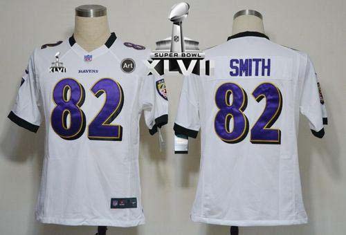 Jerseys Factory Cheap Nike Ravens #82 Torrey Smith White Super B