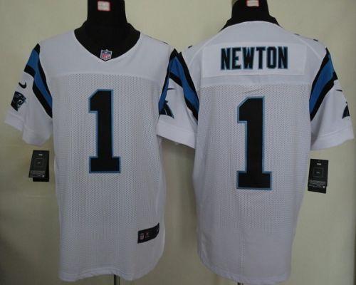 Jerseys Factory Cheap Nike Panthers #1 Cam Newton White Men's Em