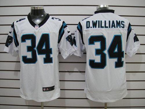 Jerseys Factory Cheap Nike Panthers #34 DeAngelo Williams White