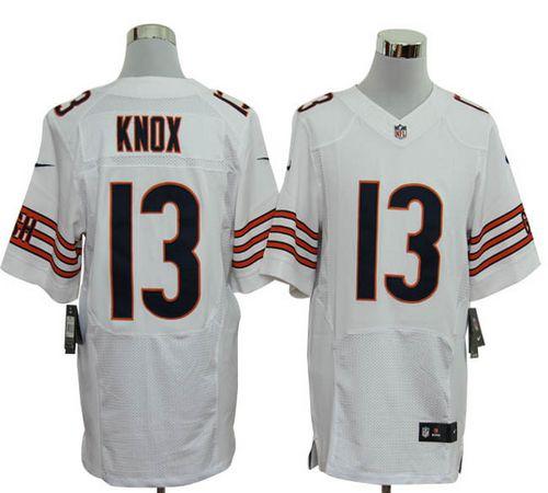 Jerseys Factory Cheap Nike Bears #13 Johnny Knox White Men's Emb