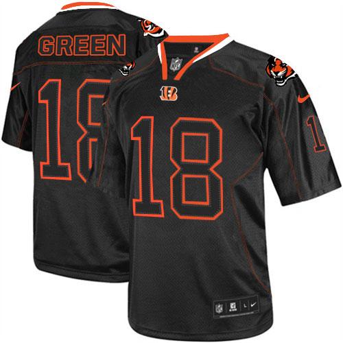 Jerseys Factory Cheap Nike Bengals #18 A.J. Green Lights Out Bla