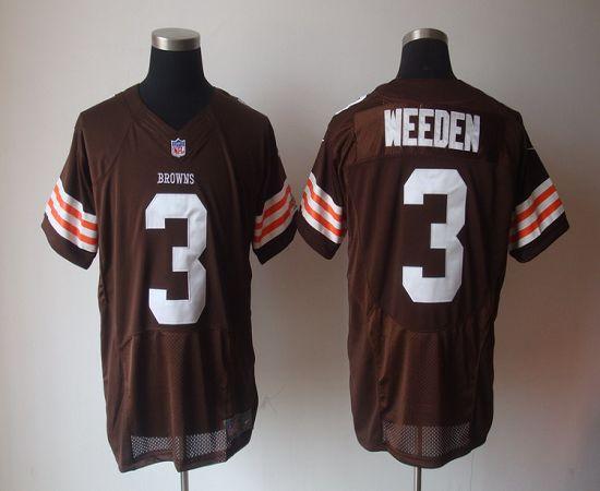 Jerseys Factory Cheap Nike Browns #3 Brandon Weeden Brown Team C