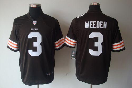 Jerseys Factory Cheap Nike Browns #3 Brandon Weeden Brown Team C