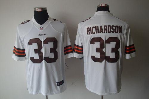 Jerseys Factory Cheap Nike Browns #33 Trent Richardson White Men