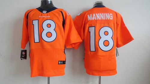 Jerseys Factory Cheap Nike Broncos #18 Peyton Manning Orange Tea