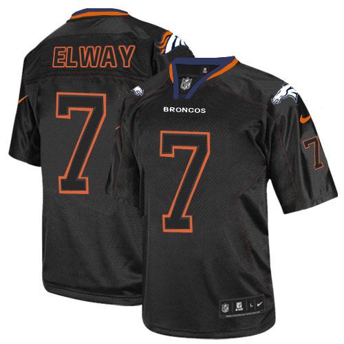 Jerseys Factory Cheap Nike Broncos #7 John Elway Lights Out Blac