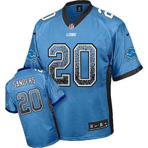 Jerseys Factory Cheap Nike Lions #20 Barry Sanders Blue Team Col