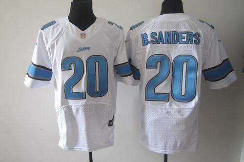 Jerseys Factory Cheap Nike Lions #20 Barry Sanders White Men's E