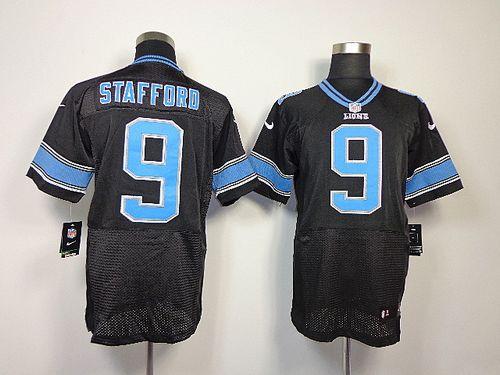 Jerseys Factory Cheap Nike Lions #9 Matthew Stafford Black Alter