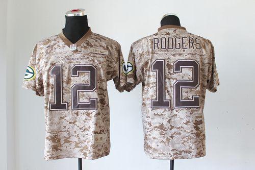 Jerseys Factory Cheap Nike Packers #12 Aaron Rodgers Camo USMC M