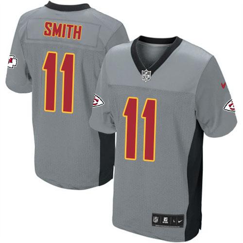 Jerseys Factory Cheap Nike Chiefs #11 Alex Smith Grey Shadow Men