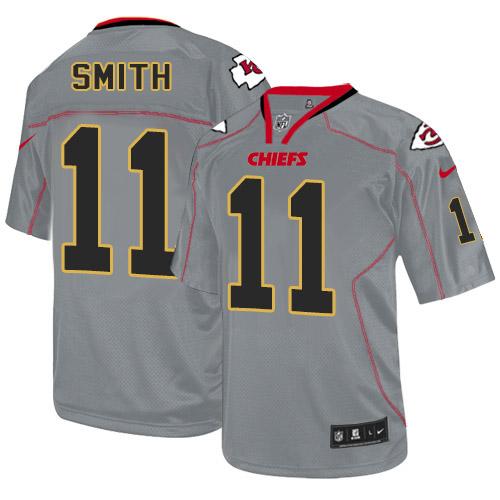 Jerseys Factory Cheap Nike Chiefs #11 Alex Smith Lights Out Grey