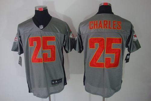 Jerseys Factory Cheap Nike Chiefs #25 Jamaal Charles Grey Shadow