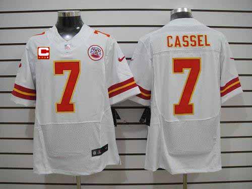 Jerseys Factory Cheap Nike Chiefs #7 Matt Cassel White With C Pa