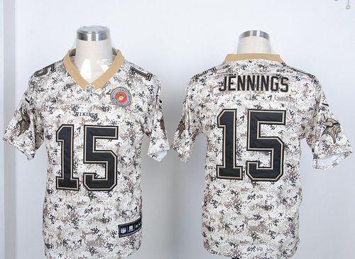 Jerseys Factory Cheap Nike Vikings #15 Greg Jennings Camo USMC M