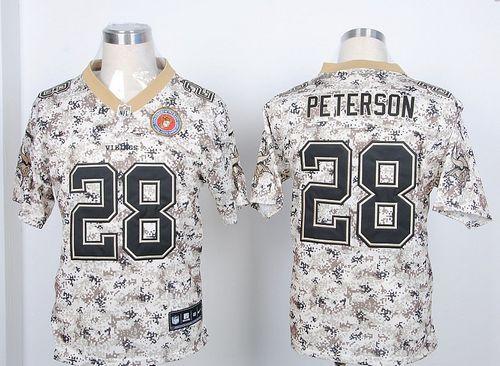Jerseys Factory Cheap Nike Vikings #28 Adrian Peterson Camo USMC