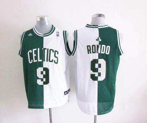 Jerseys Factory Cheap Celtics #9 Rajon Rondo Green/White Split F