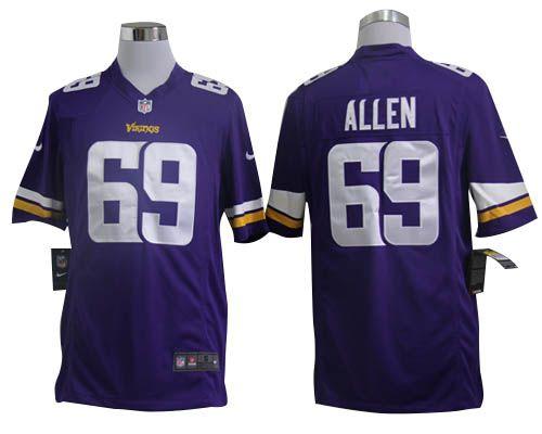 Jerseys Factory Cheap Nike Vikings #69 Jared Allen Purple Team C