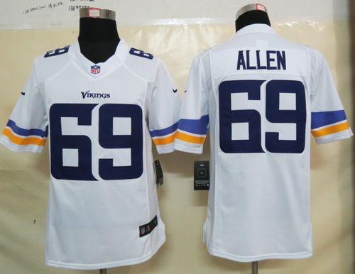 Jerseys Factory Cheap Nike Vikings #69 Jared Allen White Men's E