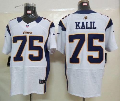 Jerseys Factory Cheap Nike Vikings #75 Matt Kalil White Men's Em